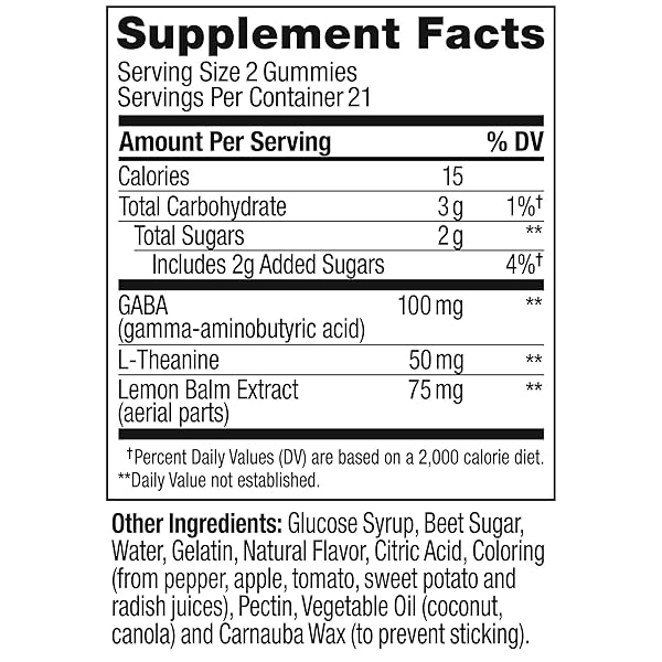 OLLY GOODBYE STRESS GUMMY, GABA, L-THEANINE, LEMON BALM, STRESS RELIEF SUPPLEMENT, BERRY – 42 COUNT