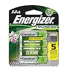 Energizer Rechargeable AA Batteries, NiMH, 2000 mAh, Pre-Charged, 4 count (Recharge Universal)
