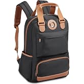 DELSEY PARIS Flanerie SE, Travel Laptop Backpack, Black | Fits 14 Inch Laptop, Smart Organization, Lightweight, Vegan Leather Trim, Luggage Strap