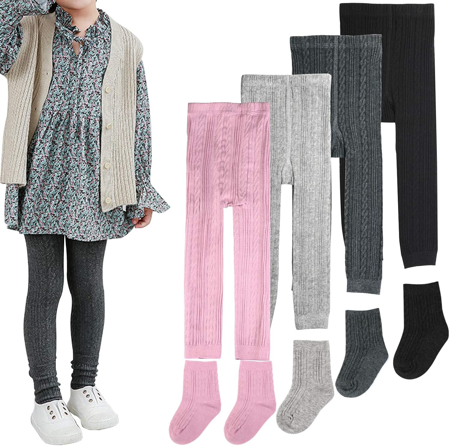baby girl cable knit leggings