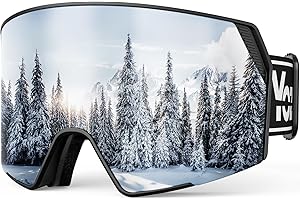 YOZISS Ski Goggles UV400 Protection, OTG Snow Goggle for Men Women, Anti-fog Snow Sports Goggles for Snowboarding, Snowmobile