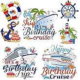 Dazoratix Birthday Cruise Door Decorations - 7 PCs Large Ship Cabin Magnetic Stickers Palm Magnets Anchor Tropical Decals Decorative Magnet Stateroom Accessories for Party Happy Summer Carnival Decor