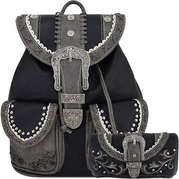 Zelris Western Country Cross Chevron Backpack With Concealed Carry & Matching Wallet