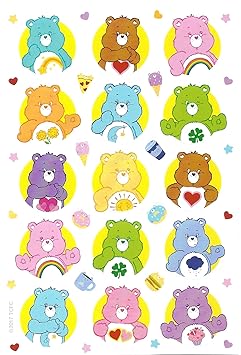 Care Bears Stickers, Single Package has 3 Sheets and 69 Stickers