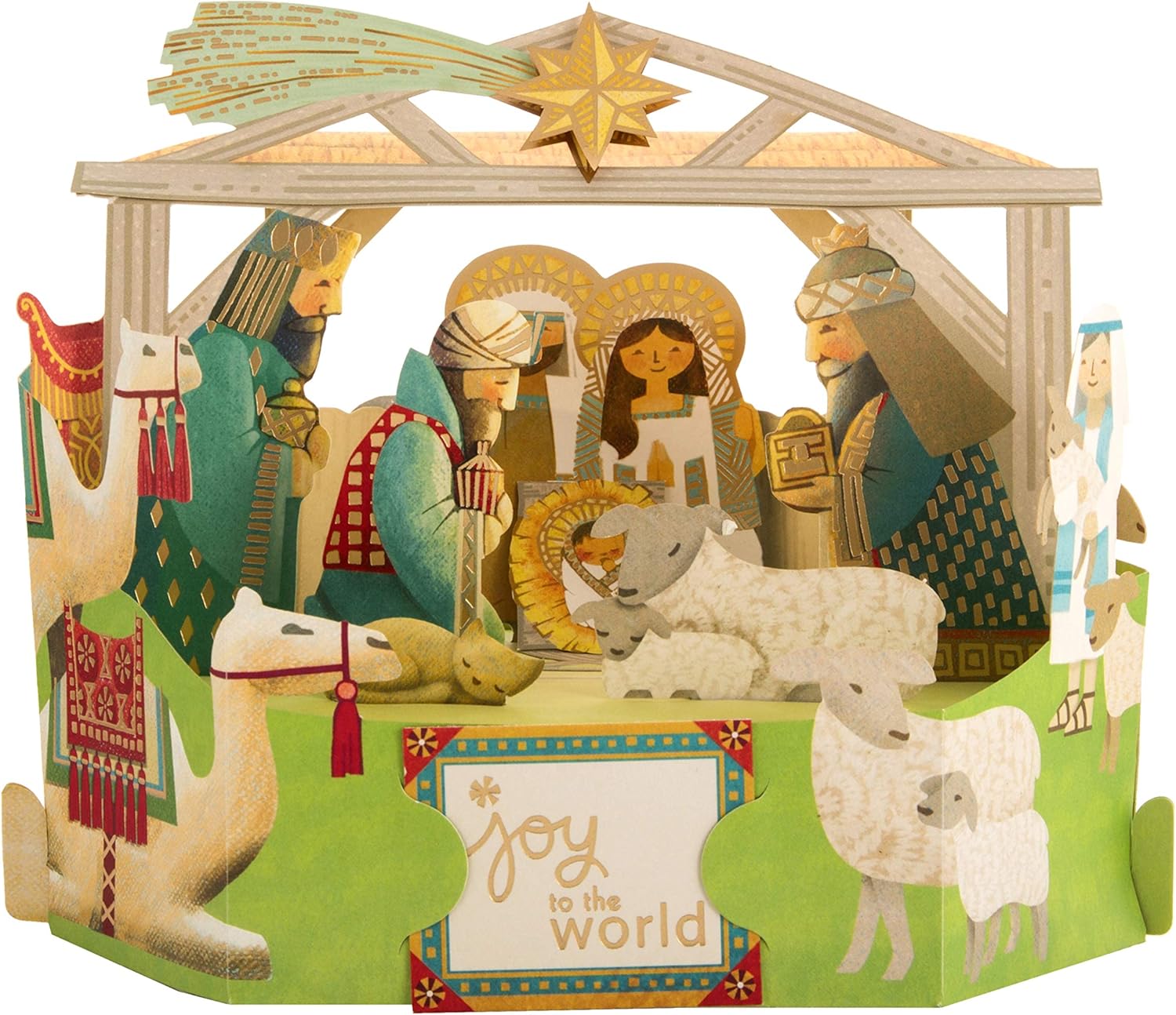 PopUp 3D Christmas Card from Hallmark Paper Wonder Nativity Scene