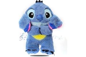 MOTIONFREE The Stitch Anxiety Relief Stuffed Animals & Teddy Bears with Sensory Details Music Lights & Rhythmic Breathing Motion