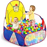 Eocolz Kids Ball Pit Large Pop Up Childrens Ball Pits Tent for Toddlers Playhouse Baby Crawl Playpen with Basketball Hoop and