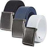 Mile High Life Canvas Web Belt | Cut to Fit Up to 52" | Flip-Top Matte Silver Nickel Buckle 12 Colors
