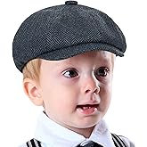 Kids Wool-Blend Newsboy Cap Tweed Flat Cap - Boys Vintage Beret Cabbie Hat Pageboy Caps for 3-6 Years Old