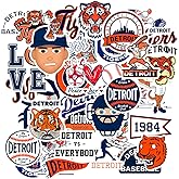 37 PCS of Detroit American Tigers Baseball Stickers for Water Bottle, Laptop, Bicycle, Computer, Motorcycle, Travel Case, Car Decal Decoration Sticker