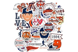 JOL 37 PCS of Detroit American Tigers Baseball Stickers for Water Bottle, Laptop, Bicycle, Computer, Motorcycle, Travel Case, Car Decal Decoration Sticker