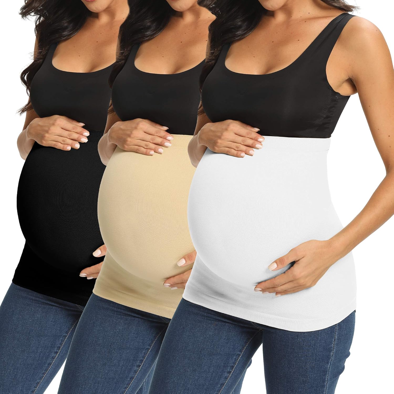 Glamix Women's Maternity Belly Band for Pregnancy Postpartum Seamless