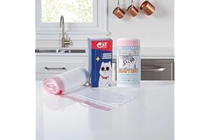 Home Wing Cat Litter Liners Jumbo - Heavy Duty Drawstring Litter Box Bags for Extra Large Pans - with Reusable Dispenser Box,