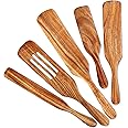 Amazon.com: 5 Pcs Wooden Spurtle Set, Natural Teak Kitchen Utensil Set ...