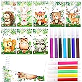 BACH AND BOUJEE Safari Animals Mini Spiral Notepads Bulk with Pens Cute Small Memo Pad Blank Notebooks Jungle Safari Birthday Party Favors Pocket Notepad Office School Supplies