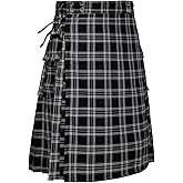Usthirit Kilt for Men Traditional Highland Tartan Utility Kilt Scottish Mens Kilt