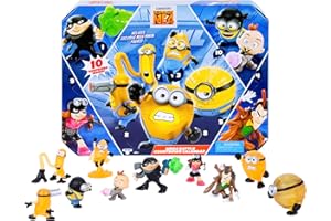 Minions Despicable Me 4 - Mega Battle Countdown Calendar | Amazon Exclusive | 10 2inch surprise collectible toy figures inside in the form of Mini Minion figures and other characters