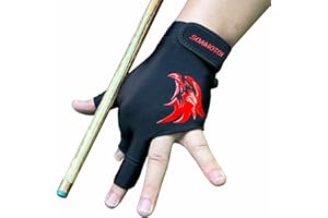 soamotoi Pool Glove Left Hand 3 Finger, Breathable Billiards Glove Quick Dry, Professional Shooters Snooker Cue Sport Gloves, Durable Pool Cue Gloves for Billiards Accessories
