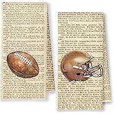 YRDBGHZDF Vintage Football Kitchen Towels, Gifts for Football Lovers Players Dish Tea Towels, Footballs Fan Coach Gifts Decorative Hand Towel for Bathroom Kitchen, 16x24 Inch Set of 2
