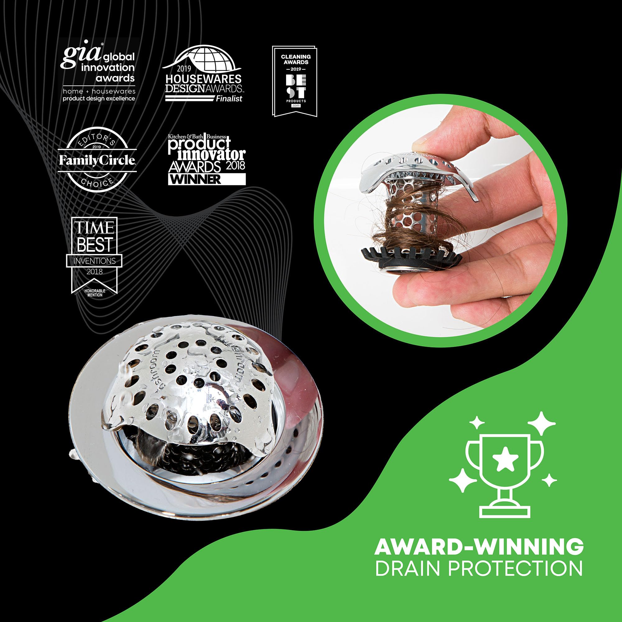 SinkShroom Ultra Revolutionary Bathroom Sink Drain Protector, Stainless Steel