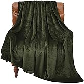 BEDELITE Fleece Blanket Olive Green Throw Blankets for Couch & Bed, Luxury Plush Cozy Fuzzy Blanket 50x60 inches, Super Soft Warm Lightweight Throw Blanket for Travel Camping