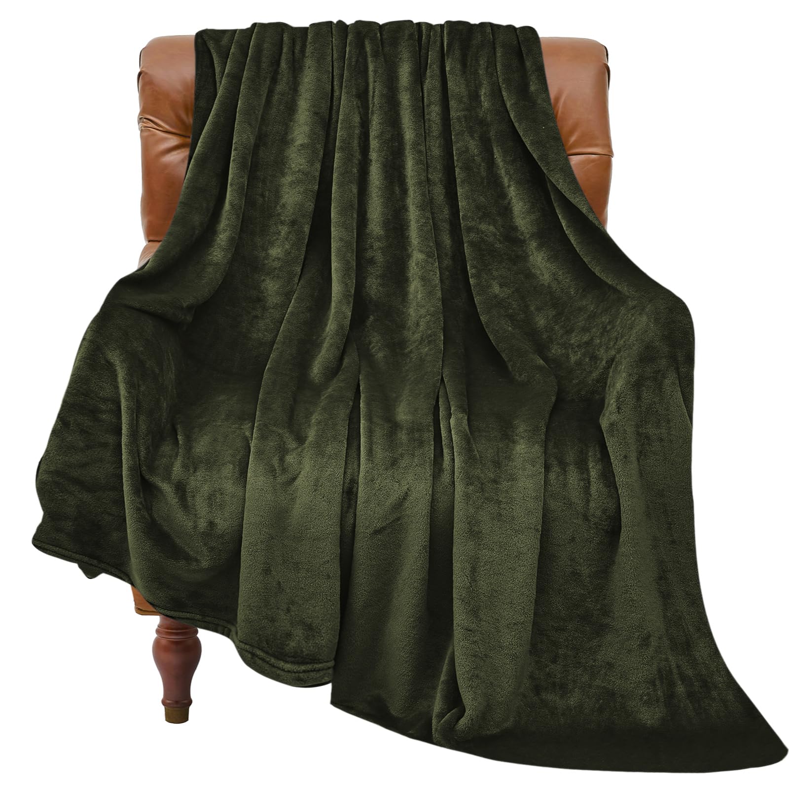 BEDELITE Fleece Blanket Twin Size Olive Green Throw Blankets for Couch & Bed, Luxury Plush Cozy Fuzzy Blanket 60x80 inches, Super Soft Warm Lightweight Throw Blanket for Travel Camping