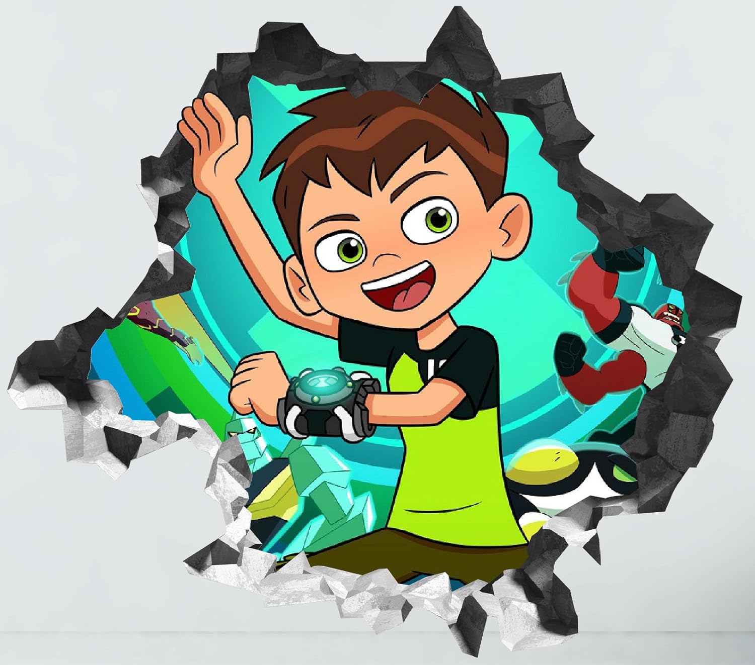 Amazon.com: Ben 10 Smile 3D Sticker Wall Decal Smashed Vinyl Decor