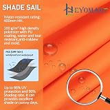 HEYOMART Sun Shade Sail 3x3x3 m Triangle Waterproof Outdoor Canopy Orange view 4