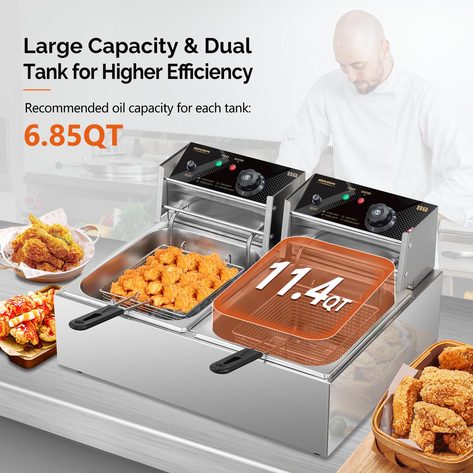 Chefman Air Fryer Winado 24.9QT Capacity Electric Deep Fryer With Time ...