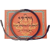 ioieia Authentic blessed Tibetan monks handmade Dorje Knot protection bracelet for women and men with a talisman