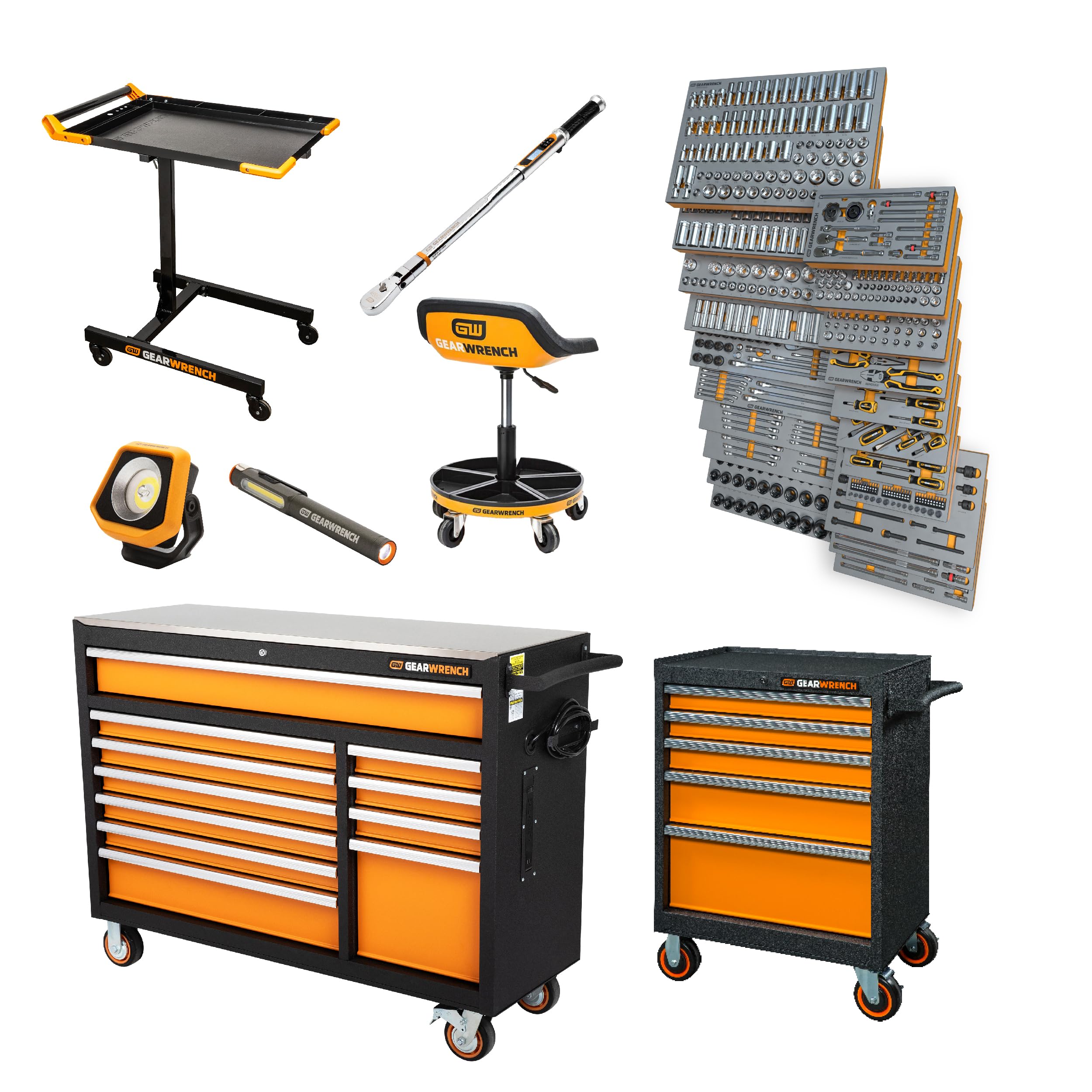 Photo 1 of ------------------ PARTIAL SET ----------------- GEARWRENCH 1024 Piece Master Mechanics Tool Set in Premium Modular Foam Trays with GSX Mobile Tool Storage | MEGAMOD1024