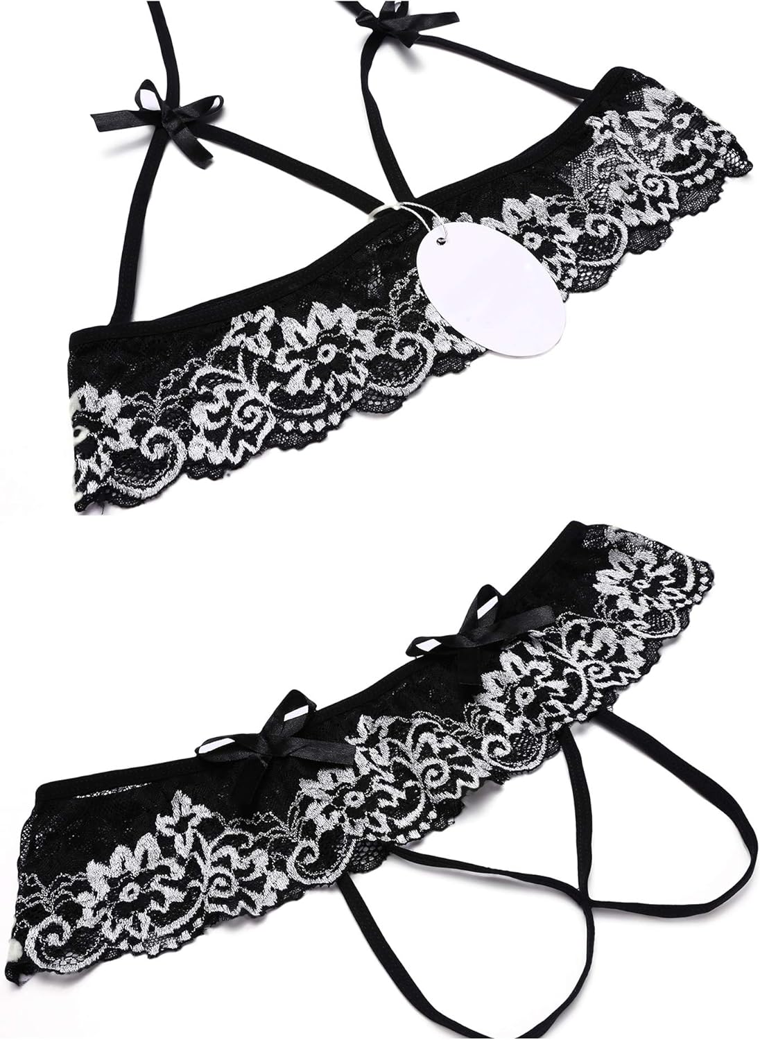 HOTOUCH Women's 2 Piece Lingerie Set Lace Bras and Panty Set Black