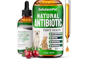 SALUTEMPET Natural Antibiotics for Dogs to Help with Allergies and UTIs | Kennel Cough Medicine for Dogs | Cat Antibiotics for Infection | Herbal Supplement is Excellent for All Breeds and Ages | 2 oz
