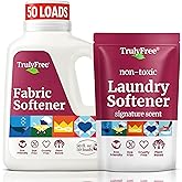 Truly Free Natural Fabric Softener | Plant-Based | Non-Toxic for Babies & Kids Sensitive Skin | Unscented Eco-Friendly Fabric Softener Conditioner | Safe, Gentle & Chemical-Free