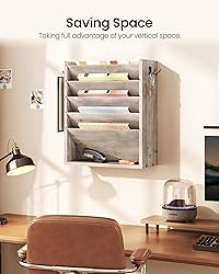 CHOEZON Wall File Organizer, 6-Tier Vertical Mount
