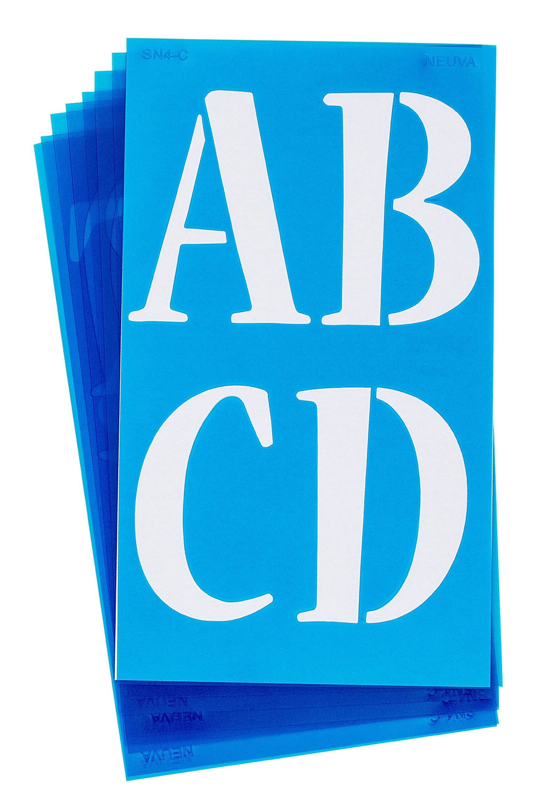 Westcott LetterCraft Stencil, Nueva Font, 4-Inch Characters (SN4-C/15830),Blue