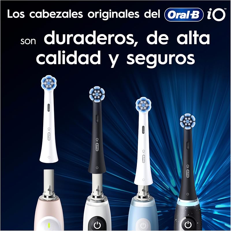 Cabeças de substituição originais Oral-B Series iO Gentle Care, pack de 8 recargas pretas para escovas de dentes elétricas Oral-B iO, escovagem suave, adequadas para gengivas sensíveis