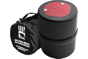 UDAP NO-FED-BEAR Bear Resistant Canister, Hiking Camping Backpacking Hunting Food Storage Container with Carrying Case, 2 Gallons, BRCWC