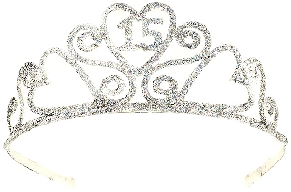 Tiara Compleanno 15 Anni Forum Novelties - Argento Con Numero 15 Rosa, Taglia Unica Adulto - 4