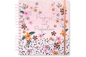 Votum 18-Month Day Large Planner, 2024-2025, Daily, Weekly & Monthly, January-June, Field Flowers - Appointment Book with 3 Sticker Sheets, Twin-Ring Binding, Notes Pages - School & Work Planner