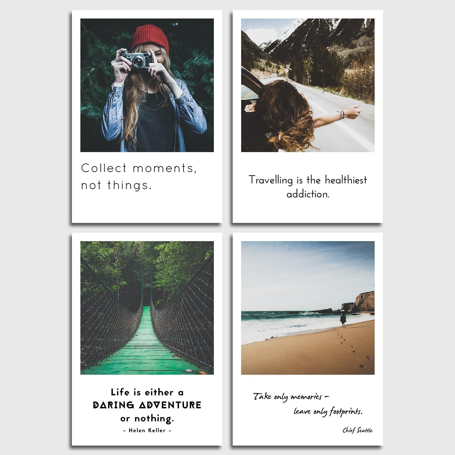 Set Di Cartoline Viaggio Con Parole Di Viaggio Nel Design Polaroid Di Individual Nomad Amazon It Cancelleria E Prodotti Per Ufficio