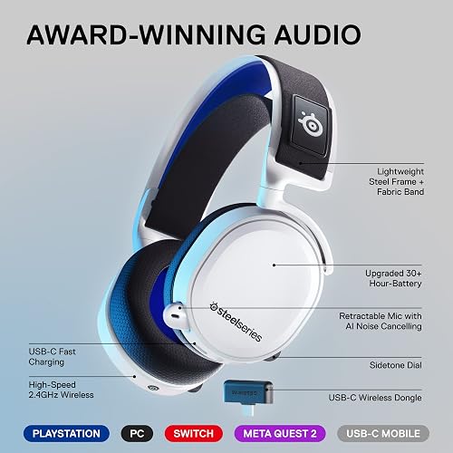 SteelSeries Arctis 7P+ Wireless Gaming Headset – Lossless