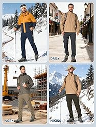Men's Snow Ski Waterproof Fleece Lined Pants Winter