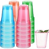 120 Pack 12 oz Plastic Neon Cups, Glowing Party Cups 4 Assorted Neon Color, Glow in The Dark Parties Cup, Disposable Blacklight Parties Light Up Cup for Party Decorations, Birthday Celebrations