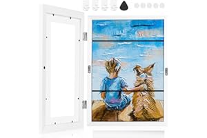 LEIFEOSH Kid's Art Display Frame - 18"X13" Artwork Pictures Holds 150 Front Opening Changeable Kids Art Frame with Storage for Drawings Schoolwork ＆ Art Projects at Home