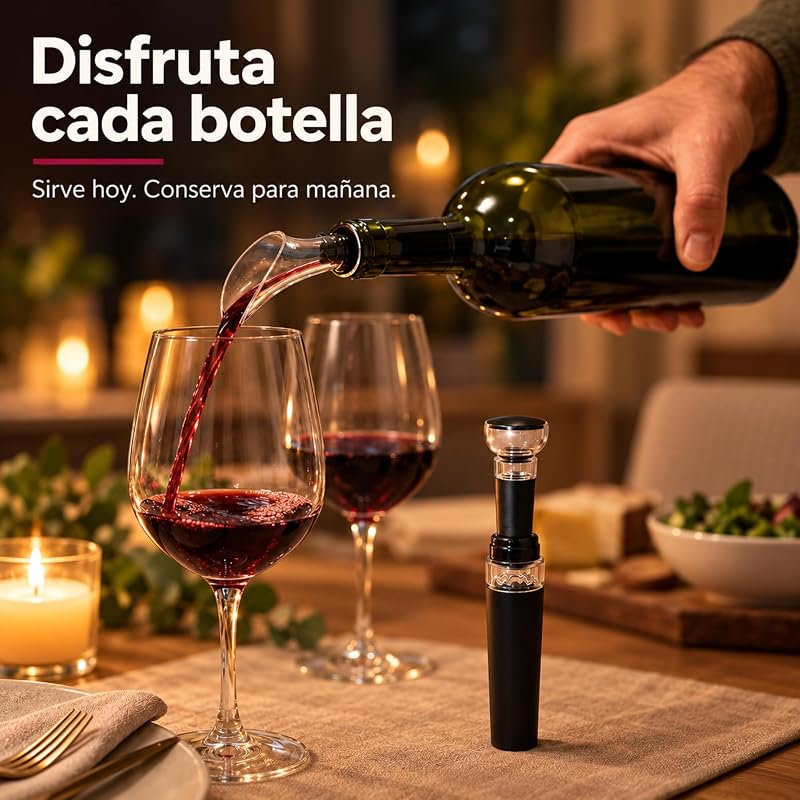 VYNOR | Pack Aireador y Tapón de Vacío Accesorios Vino | Kit regalo — foto 6 de 6