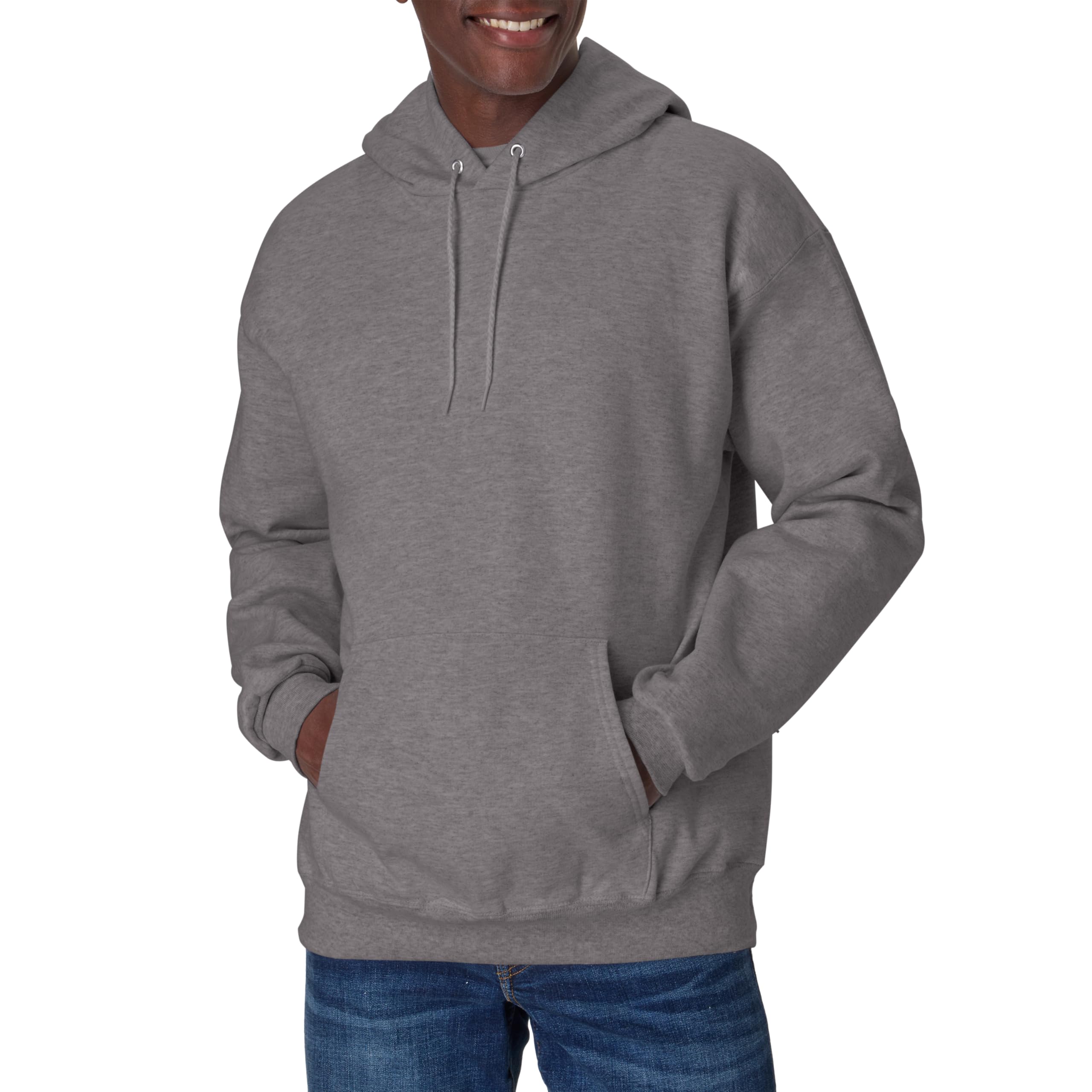 Hanes Ultimate Cotton Heavyweight Sudadera con capucha para hombre, gris Oxford, mediano