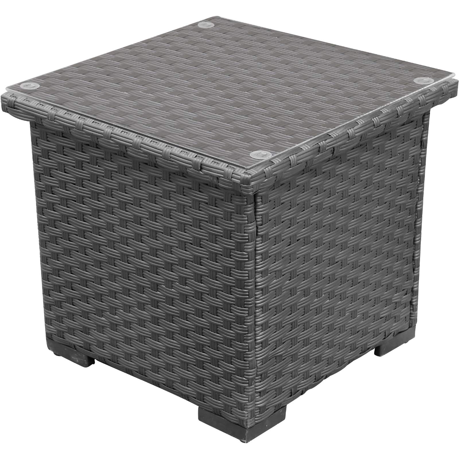 Buy Outdoor PE Wicker Side Table Patio Rattan Garden Coffee End