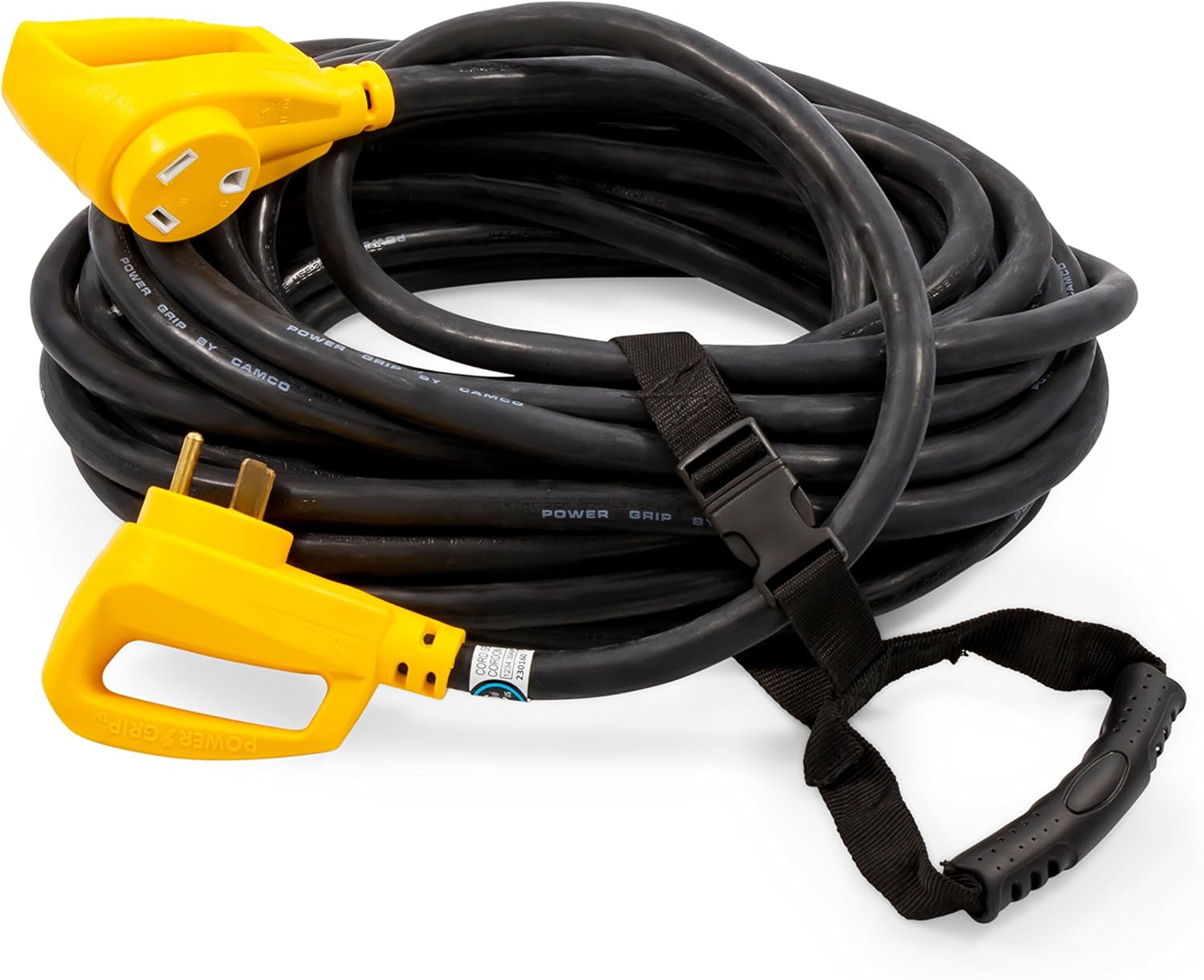 Camco 50' PowerGrip Heavy-Duty Outdoor 30-Amp Extension Cord for RV and Auto | Allows for Additional Length to Reach Distant Power Outlets | Built to Last (55197): Automotive