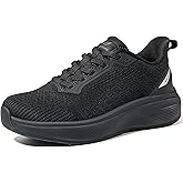 Wondamo Women's Walking Shoes Slip On Comfortable Rebound Running Tennis Shoes Lightweight Breathable Non Slip Supportive Athletic Fashion Sneakers, Black, 8 US Women